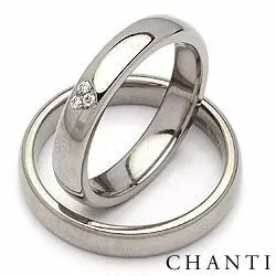 Gifteringer i titanium 0,03 ct