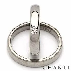 Gifteringer i titanium 0,03 ct