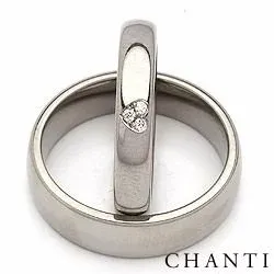 Gifteringer i titanium 0,03 ct