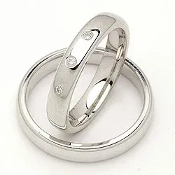 Gifteringer i 14 karat hvitt gull 0,045 ct