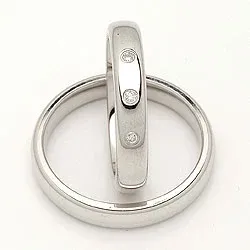 Gifteringer i 14 karat hvitt gull 0,045 ct