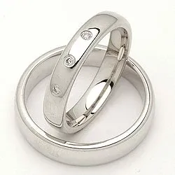 Gifteringer i 14 karat hvitt gull 0,045 ct