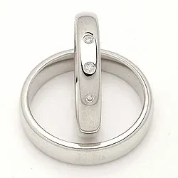 Gifteringer i 14 karat hvitt gull 0,045 ct