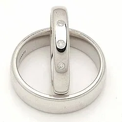 Gifteringer i 14 karat hvitt gull 0,045 ct