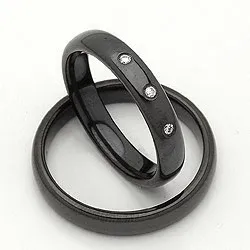 Gifteringer i svart stål 0,024 ct