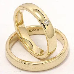 Gifteringer i 9 karat gull 0,05 ct