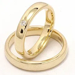 Gifteringer i 9 karat gull 0,05 ct