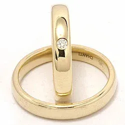 Gifteringer i 9 karat gull 0,05 ct