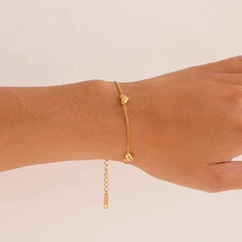 vanntett hjerte armbånd i forgylt stål - OCEANA