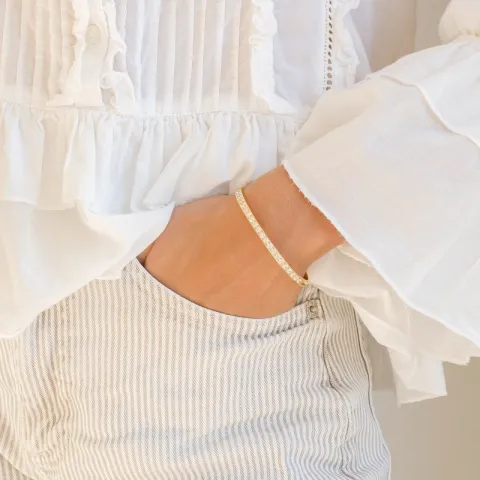 vanntett zirkon armbånd i forgylt stål - OCEANA