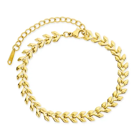 vanntett armbånd i forgylt stål 17 + 5 cm x 5,9 mm  - OCEANA