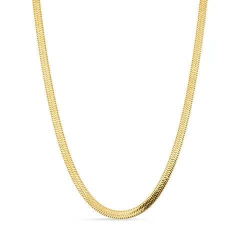 vanntett slangehalskjede i forgylt stål 40+5 cm x 4 mm  - OCEANA