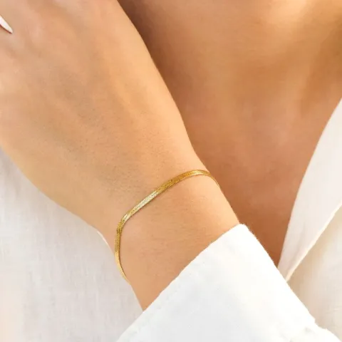 vanntett slangearmbånd i forgylt stål 16+5 cm x 2,5 mm  - OCEANA