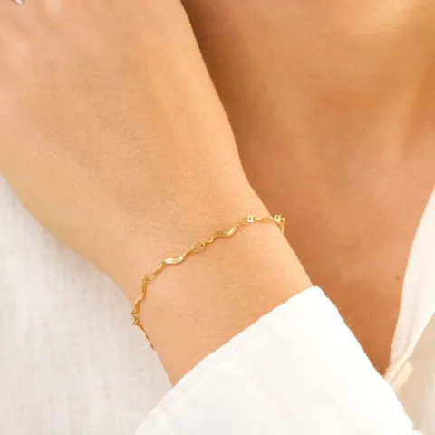 vanntett armbånd i forgylt stål 16+5 cm x 2,7 mm  - OCEANA