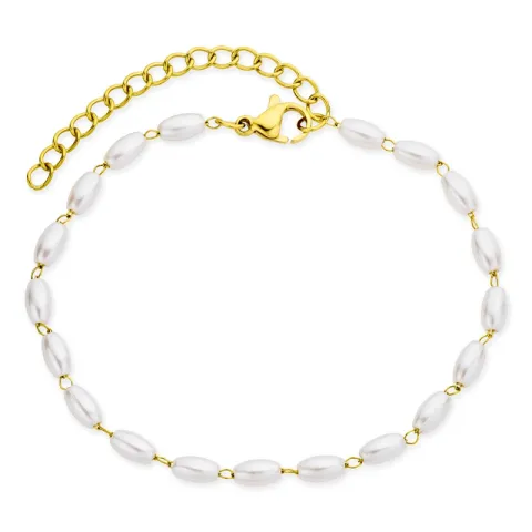 vanntett perle armbånd i forgylt stål - OCEANA