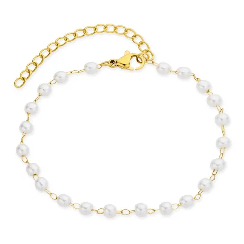 vanntett perle armbånd i forgylt stål - OCEANA