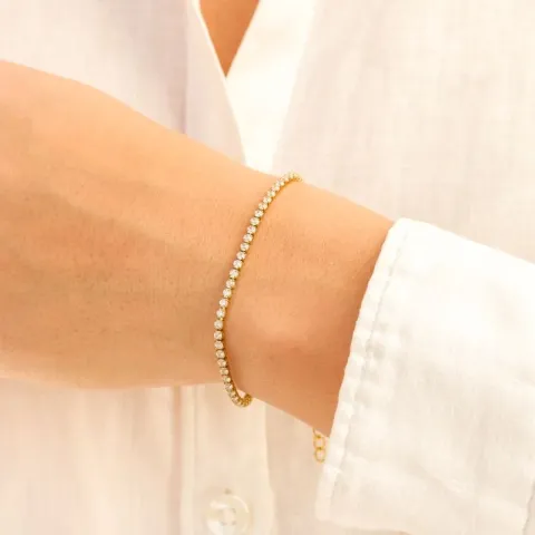 vanntett zirkon armbånd i forgylt stål - OCEANA