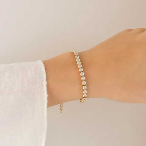 vanntett zirkon armbånd i forgylt stål - OCEANA