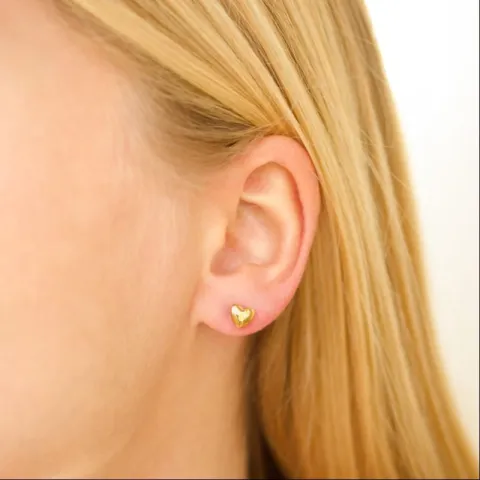 vanntette hjerte ørestikker i forgylt stål - OCEANA