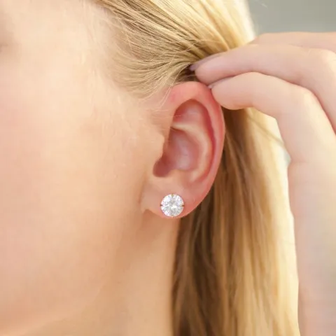 8 mm vanntette solitaireørepynt i forgylt stål - OCEANA