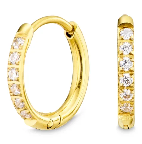 11 mm vanntette zirkon creol i forgylt stål - OCEANA