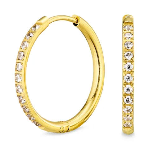 17 mm vanntette zirkon creol i forgylt stål - OCEANA