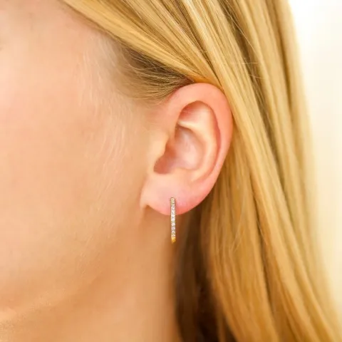 17 mm vanntette zirkon creol i forgylt stål - OCEANA