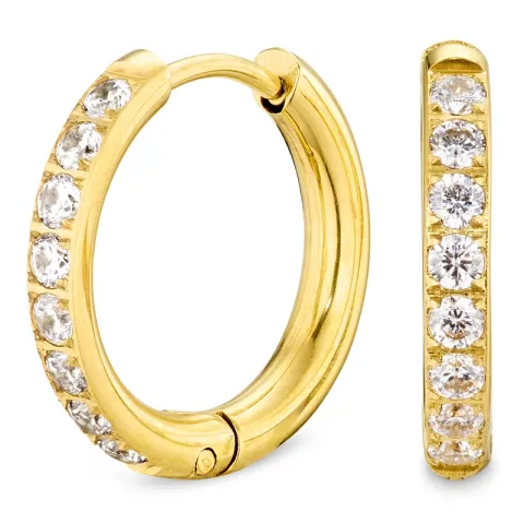 17 mm vanntette zirkon creol i forgylt stål - OCEANA