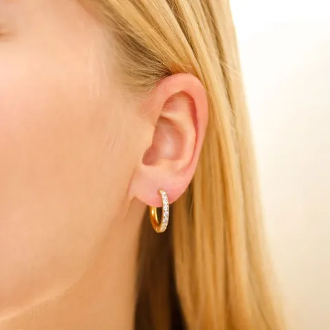 17 mm vanntette zirkon creol i forgylt stål - OCEANA