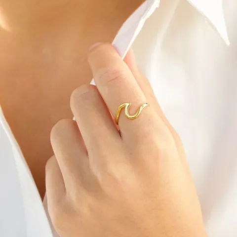 vanntett justerbar ring i forgylt stål - OCEANA