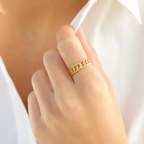 vanntett panzer justerbar ring i forgylt stål - OCEANA