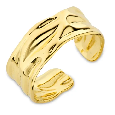 vanntett justerbar ring str. 54-58 i forgylt stål - OCEANA