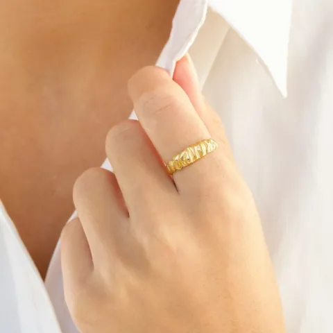 vanntett justerbar ring i forgylt stål - OCEANA