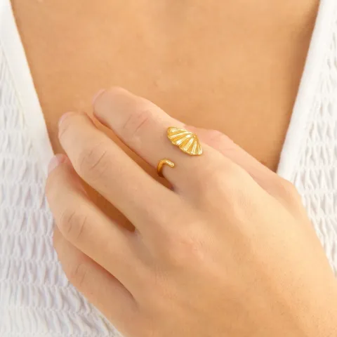 vanntett justerbar ring i forgylt stål - OCEANA