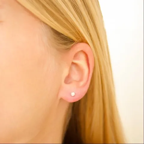 3 mm vanntette perle ørestikker i forgylt stål - OCEANA