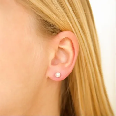 5 mm vanntette perle ørestikker i forgylt stål - OCEANA