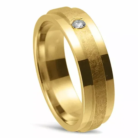 Bred Damering i 14 karat gull 0,06 ct