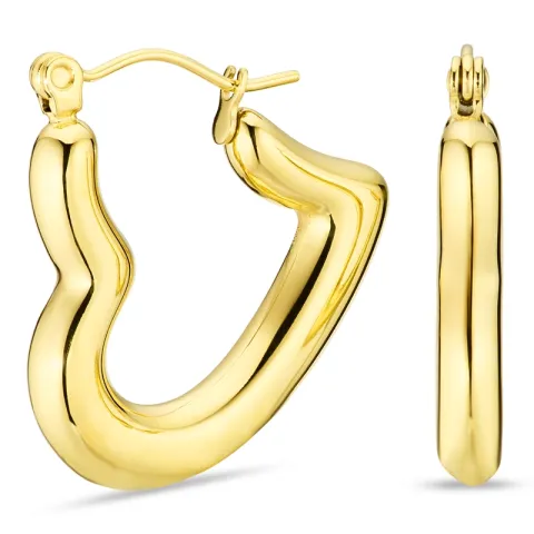 vanntette hjerte øredobber i forgylt stål - OCEANA