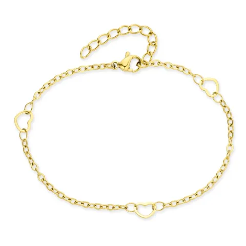 vanntett hjerte armbånd i forgylt stål  x 5,0 mm  - OCEANA