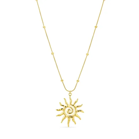 vanntett sol halskjede i forgylt stål med anheng i forgylt stål - OCEANA