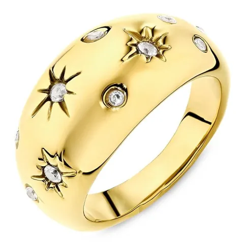 vanntett stjerne ring i forgylt stål - OCEANA