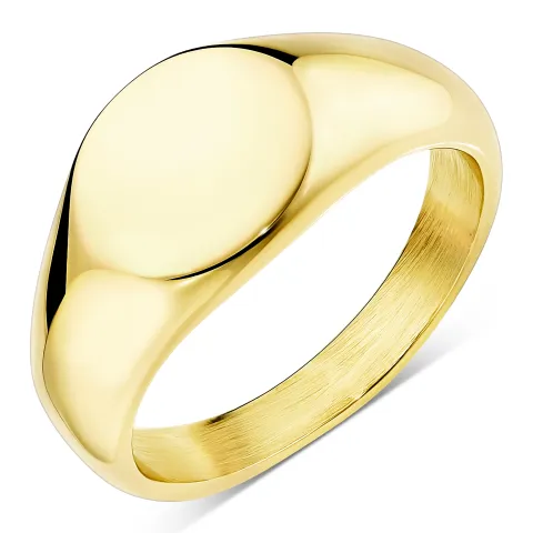 vanntett oval ring i forgylt stål