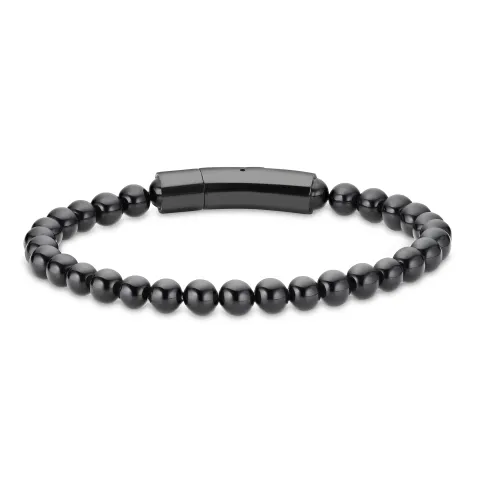 vanntett onyks armbånd i stål