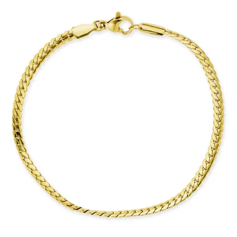 vanntett armbånd i forgylt stål  x 3 mm 