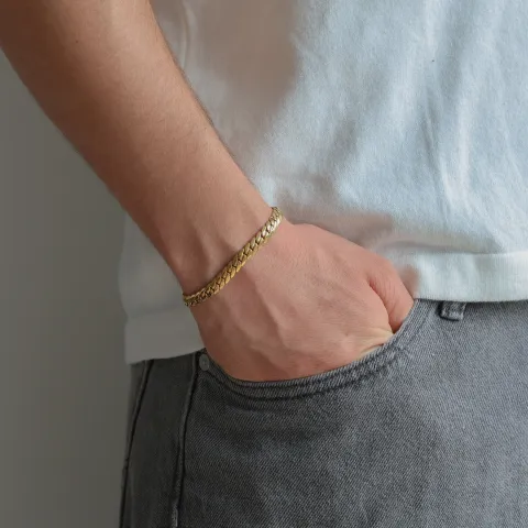 vanntett armbånd i forgylt stål  x 6,5 mm 
