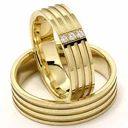Gifteringer i 14 karat gull 0,018 ct - par