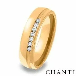 Elegant giftering i 14 karat gull 0,105 ct