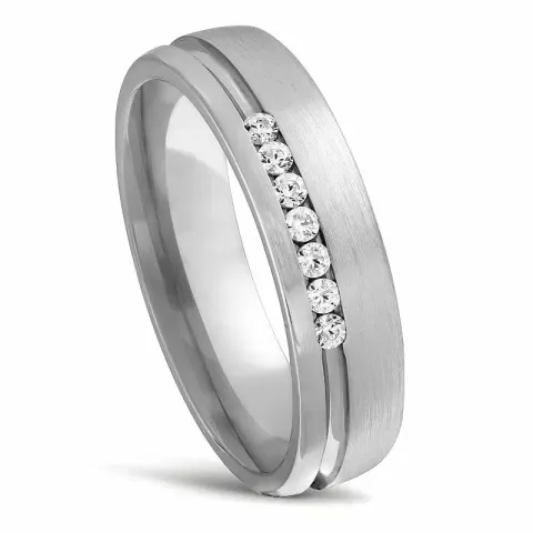 Elegant Damering i 14 karat hvitt gull 0,015 ct