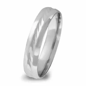 Giftering i 14 karat hvitt gull