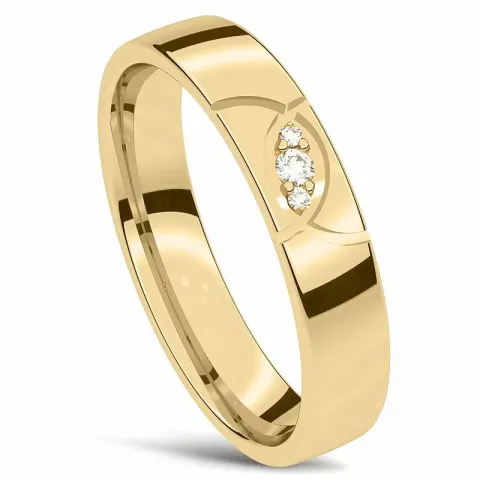 blank bryllupsring i 9 karat gull 0,018 ct og 0,006 ct